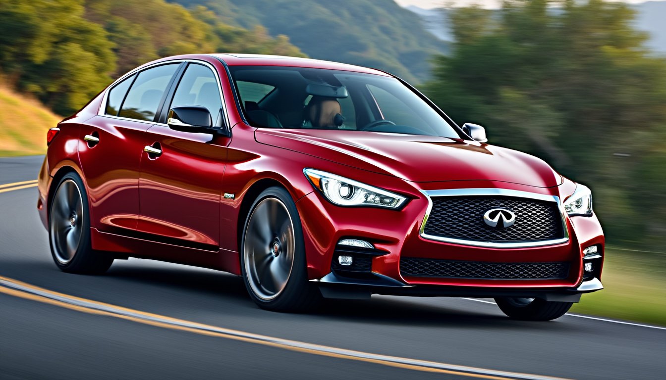 découvrez l'essai complet de l'infiniti q50 red sport, une berline qui allie puissance, élégance et technologie de pointe. explorez ses performances impressionnantes, son design sophistiqué et ses caractéristiques de confort qui redéfinissent l'expérience de conduite.
